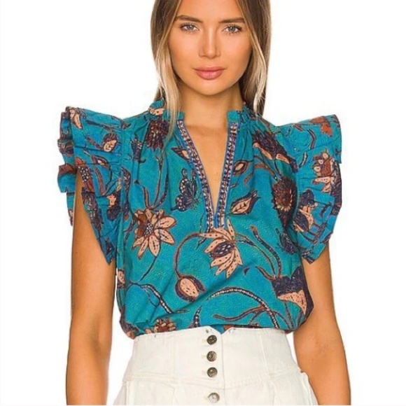 Ulla Johnson Tops - Ulla Johnson Elena Top in Lagoon 4